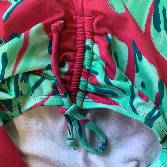 NWOT Beach Betty | Pink Leaf Print One Piece Swimsuit S - Picture 5 of 5